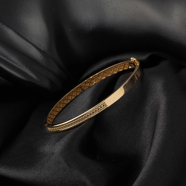 Uzay Yolu Altın Kelepçe Bilezik - Resim 4