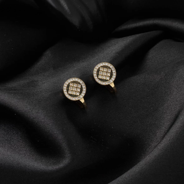 Tenis 14 Ayar Altın Küpe - 4