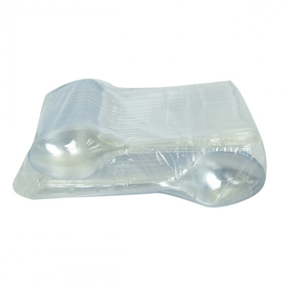 LokmanAVM Plastik Kaşık Ekonomik Çorba Kaşığı 1654 mm Şeffaf 100 Adet 1 Paket - 2