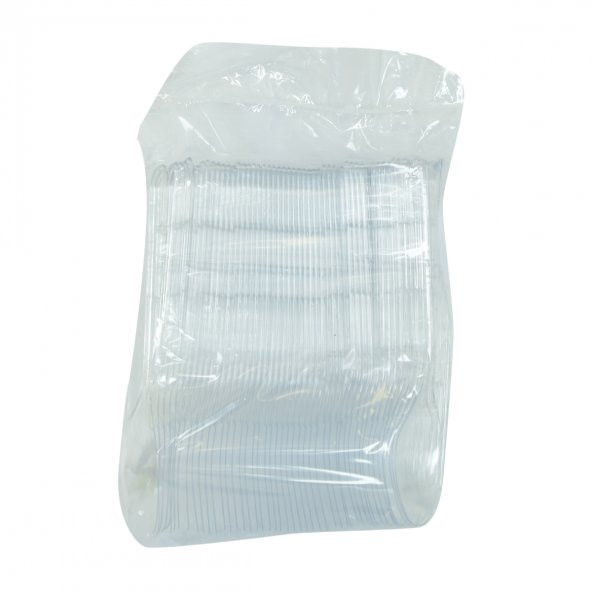 LokmanAVM Plastik Kaşık Ekonomik Çorba Kaşığı 1654 mm Şeffaf 100 Adet 1 Paket - 4
