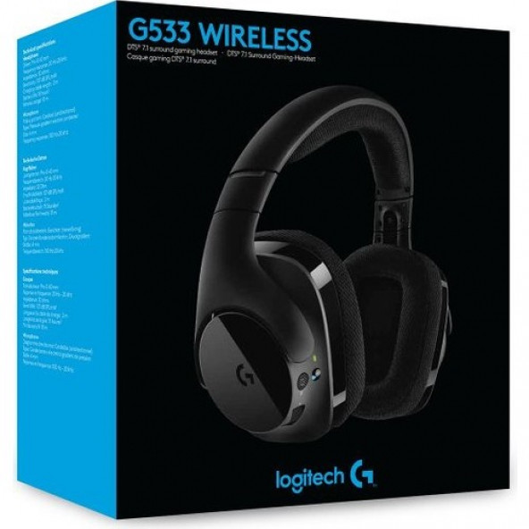 Logitech G G533 DTS 7.1 Surround Ses Kablosuz Oyuncu Kulaklığı - Siyah - 3