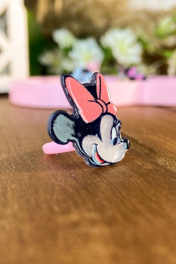 Minnie Figürlü Ayarlanabilir Çocuk Yüzük Somon SBT534