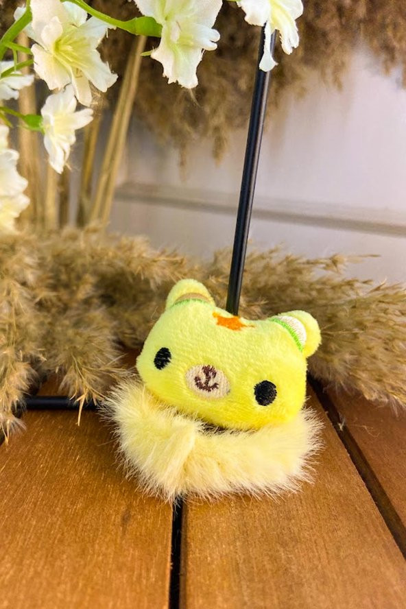 Peluş Figürlü Lastik Toka Sarı SBT365