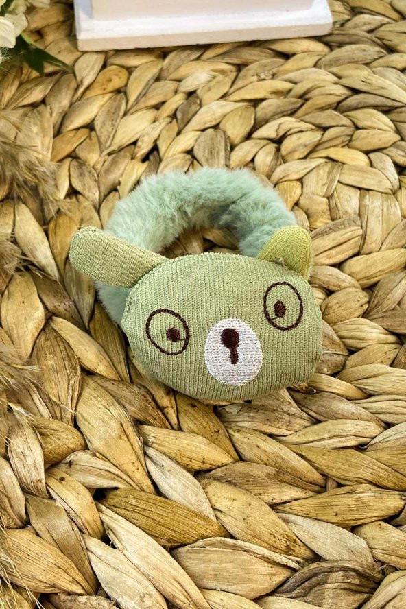 Büyük Figürlü Peluş Lastik Toka Yeşil SBT165