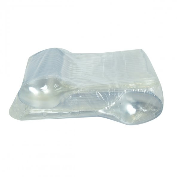 Lüks Kaşık Sert Plastik Çorba Kaşığı 1654 mm Şeffaf 100 Adet 1 Paket - 3