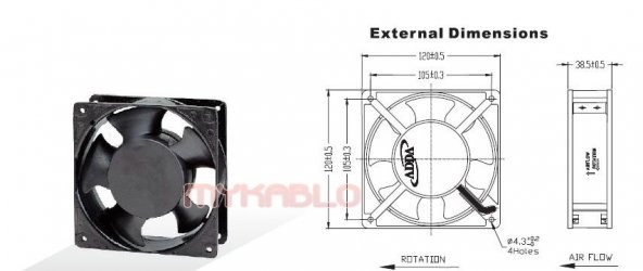 220 Volt Fan 12 cm 25 mm