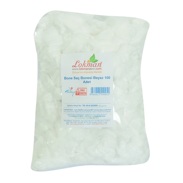 LokmanAVM Bone Saç Bonesi Beyaz 100 Adet 1 Paket ürün görseli 1