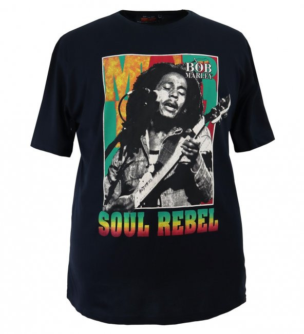 Erkek Büyük Beden Battal Boy Süprem Bisiklet Yaka Baskılı Tişört