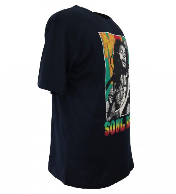 Erkek Büyük Beden Battal Boy Süprem Bisiklet Yaka Baskılı Tişört - 2