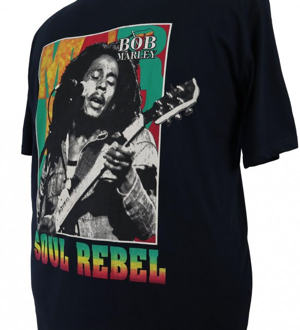 Erkek Büyük Beden Battal Boy Süprem Bisiklet Yaka Baskılı Tişört - 3