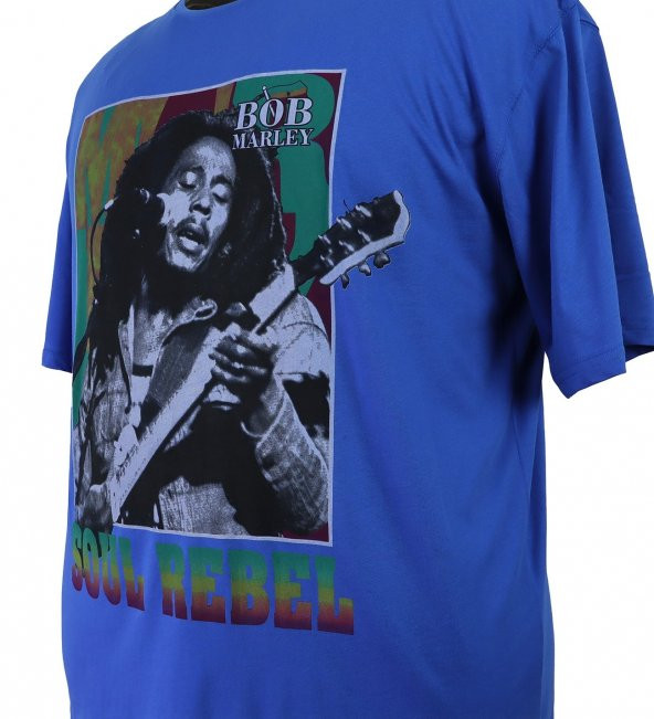 Erkek Büyük Beden Battal Boy Süprem Bisiklet Yaka Baskılı Tişört - 8