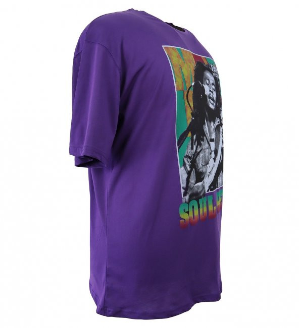 Erkek Büyük Beden Battal Boy Süprem Bisiklet Yaka Baskılı Tişört - 10