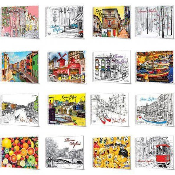 Çınar Resim Defteri Spiralli Karton Kapak 15 YP 33x48 33001