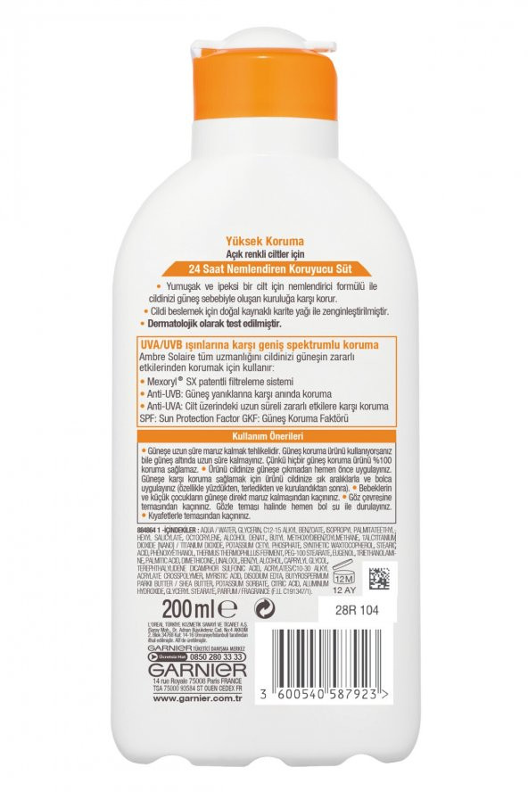 Garnier Ambre Solaire Koruyucu Süt GKF30 200 ml - 3