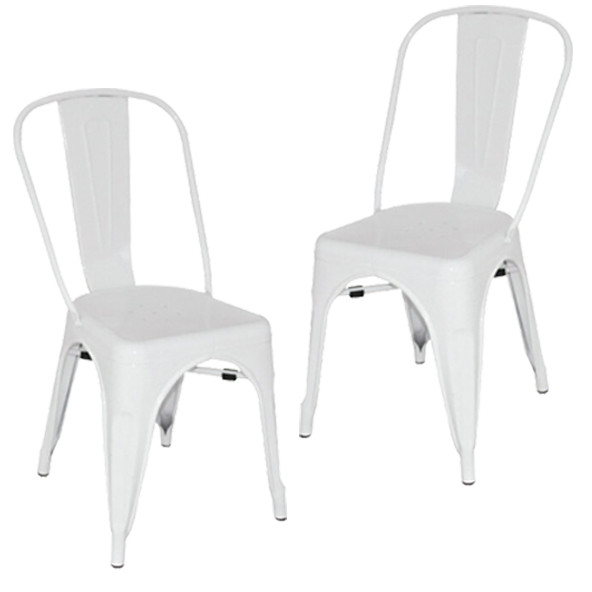 Tolix Kolsuz Metal Sandalye-Beyaz(2 Adet)