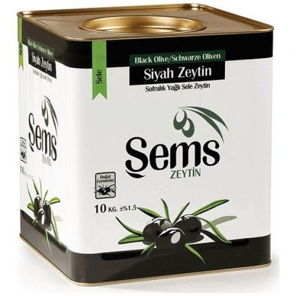 Şems Siyah Zeytin Yağlı Sele 231-260 Kalibre İri Zeytin 10 KG