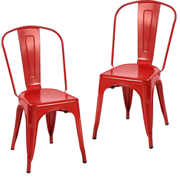 Tolix Kolsuz Metal Sandalye-Kırmızı(2 Adet)