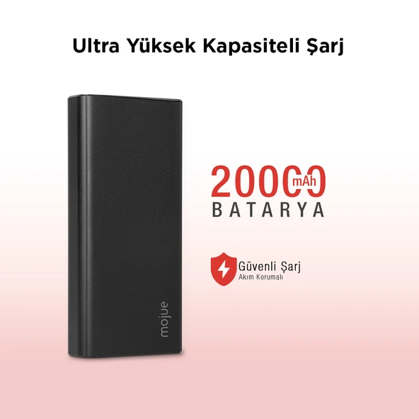 mojue by ttec PB06 20.000mAh 20W PD-QC USB-C iPhone Hızlı Şarjlı Akım Korumalı LCD Ekranlı Powerbank - 2