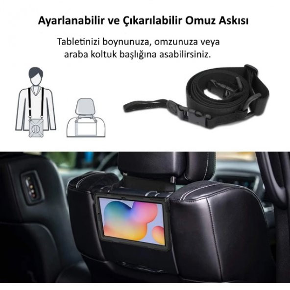Galaxy Tab A8 10.5 SM-X200 2021 için Defender Zırh Tablet Kılıfı - 6