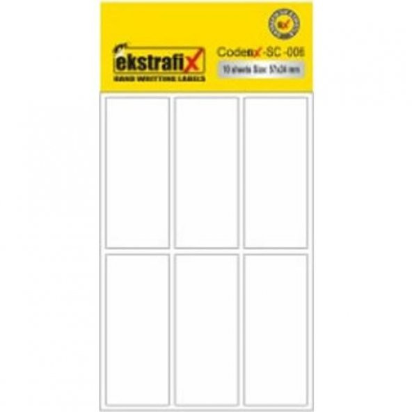 Ekstrafix Ofis Etiketi 57x24 Mm 10 Lu (10 paket)Beyaz Q (SC-006 B)