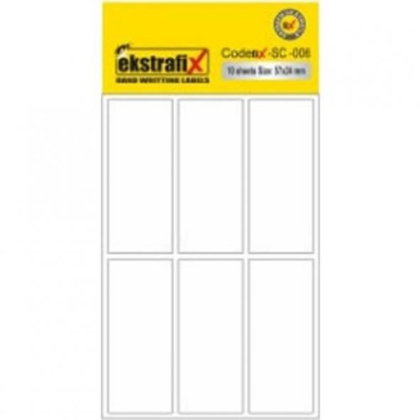 Ekstrafix Ofis Etiketi 57x24 Mm 10 Lu (10 paket)Beyaz Q (SC-006 B)