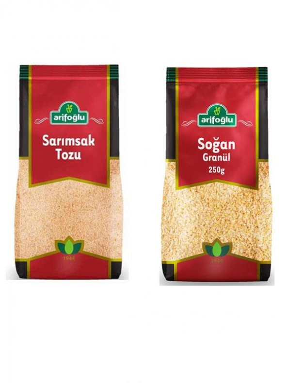 Arifoğlu Sarımsak Tozu 250 gr. - Soğan Granül 250 gr