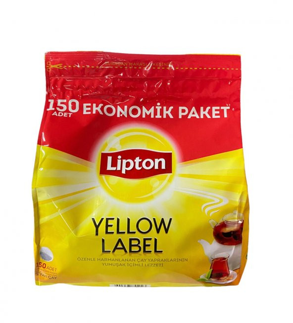 Lipton Yellow Label Demlik Süzen Poşet Siyah Çay 150 Adetli