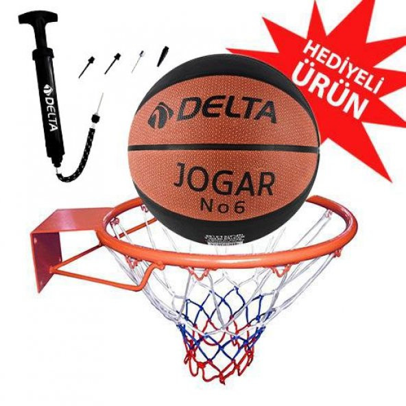 Delta Basketbol Çemberi No6 Jogar Basketbol Topu Basketbol Filesi Top Pompası Seti