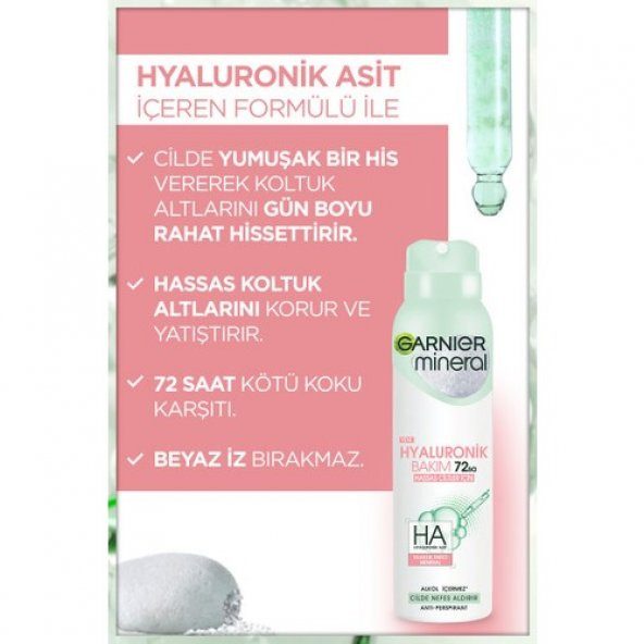 Garnier Mineral Hyaluronik Bakım Sprey Deodorant - 3