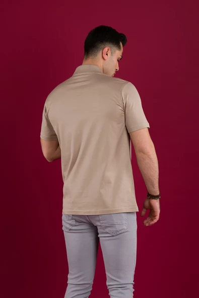 WOOLEN WORLD KLASİK KALIP POLO YAKA CEPLİ MERSERİZE ERKEK T-SHİRT - Resim 12