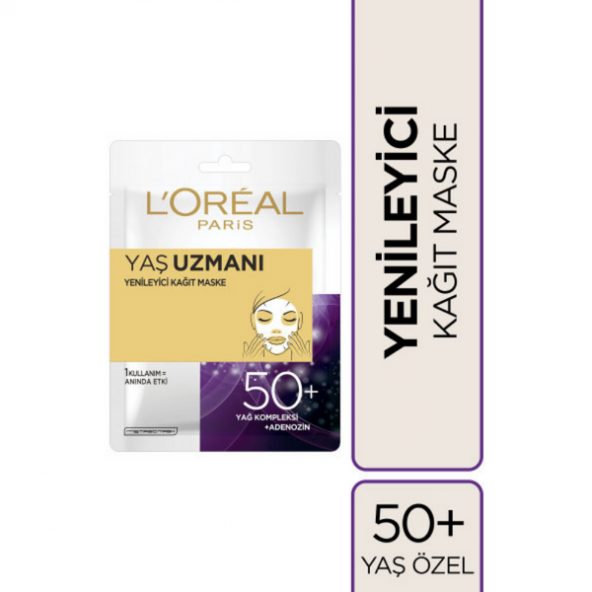 Loreal Paris Yaş Uzmanı 50+ Yenileyici Kağıt Maske 30 g