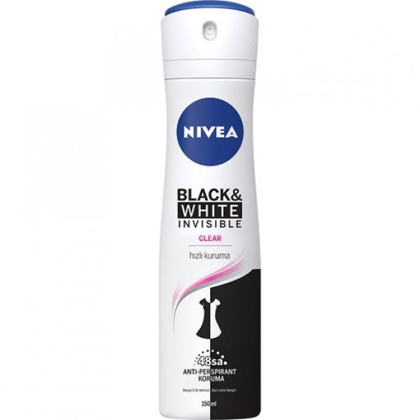 Nivea Kadın Sprey Deodorant Black&White Invisible Clear 48 Saat Anti-perspirant Koruma 150ml