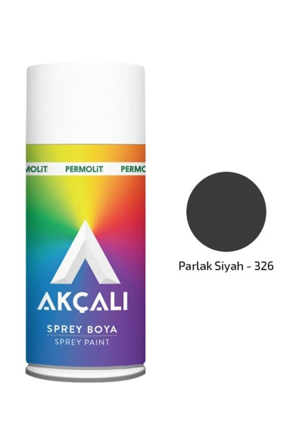 AKCALI SPREY BOYA PARLAK SİYAH DÜZ RENK 326 - 2