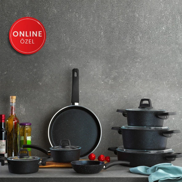 Schafer Dark Storm Tencere Seti 12 Parça-Siyah