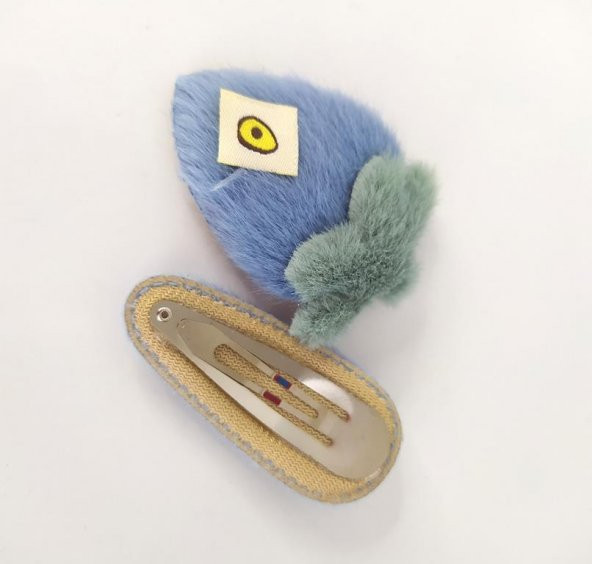 Meyveli Renkli Peluş Çıt Çıt Toka Mavi - Resim 2