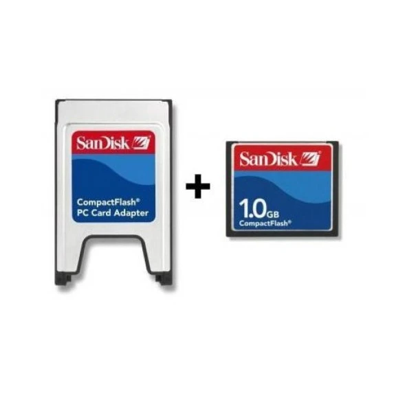 SANDİSK 1 GB COMPACT FLASH HAFIZA KARTI+ SANDİSK PCMCIA KART OKUYUCU