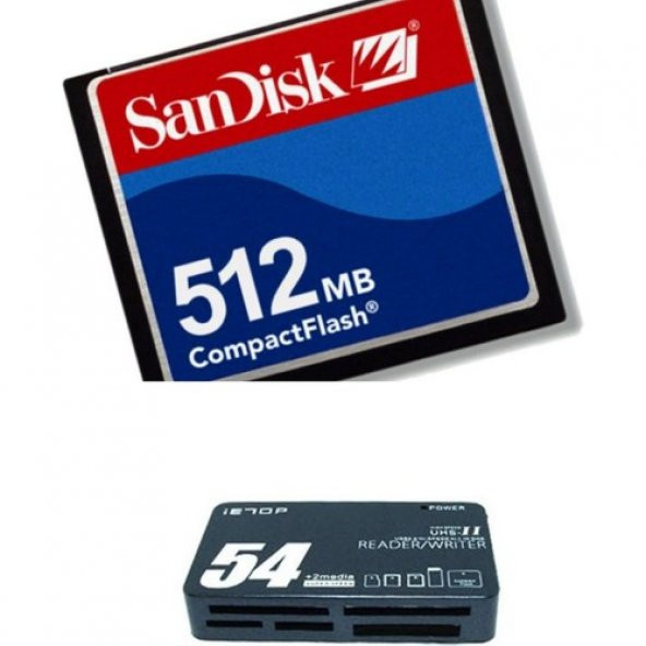 SANDİSK 512 MB CF HAFIZA KARTI - USB 2.0  CF KART OKUYUCU