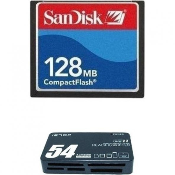 128 MB Sandisk Compact Flash Hafıza Kartı - USB 2.0 Cf Kart Okuyucu