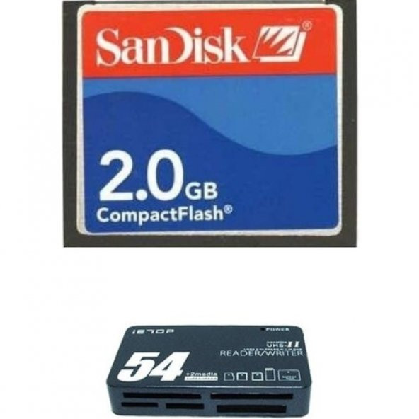 2 GB Sandisk Compact Flash Hafıza Kartı - USB 2.0 Cf Kart Okuyucu
