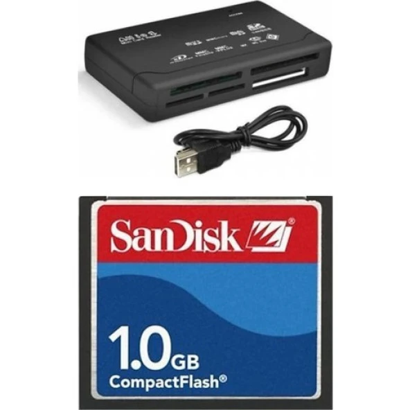 1 GB SANDİSK COMPACT  FLASH  HAFIZA KARTI - USB 2.0  CF KART OKUYUCU