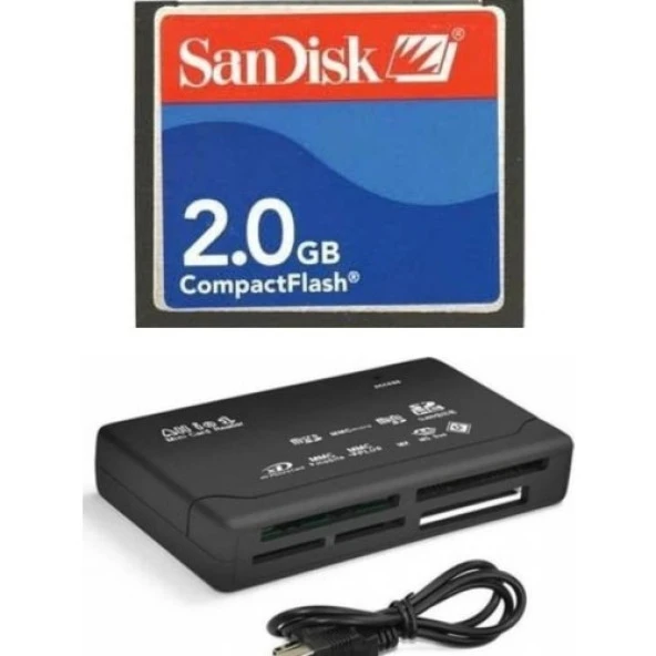 2 GB Sandisk Compact Flash Hafıza Kartı - USB 2.0 Cf Kart Okuyucu