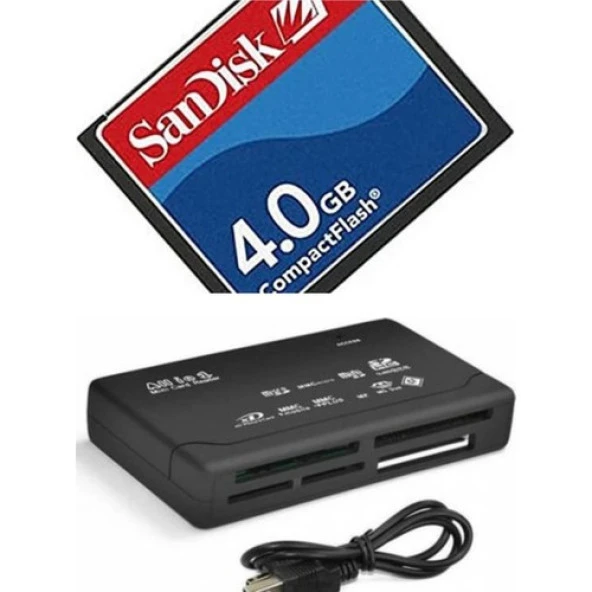 4 GB COMPACT FLASH SANDİSK  HAFIZA KARTI - USB 2.0  CF KART OKUYUCU