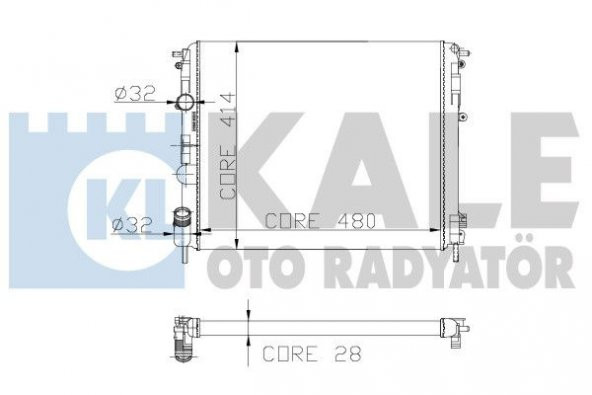 KALE 0528292AL-SU RADYATÖRÜ CLIO II-KANGO-LOGAN1.5 DCI-1.6 16V-1.9 DTI-K4M AC KLİMASIZ MEK 480x