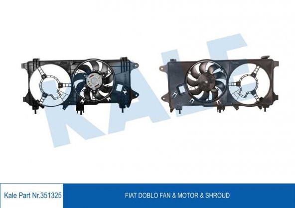 KALE 351325-FAN MOTORU DAVLUMBAZLI FIAT DOBLO 1.3 MJET 03 1.9JTD 01 EURO III TEK MOTORLU KLİ