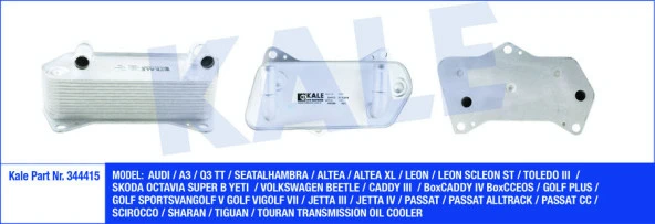 KALE MOTOR YAĞ SOĞUTUCUSU OTOMATİK ŞANZIMAN DSG GOLF-JETTA-PASSAT-CADDY-A3 2004-2013