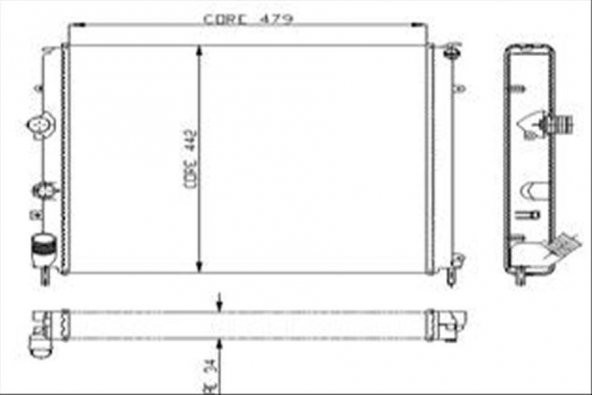 KALE 0534351AB-SU RADYATÖRÜ KANGO 97 1.9D KLİMASIZ MEK 479x442x34 1 SIRA ALB SİSTEM