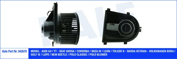 KALE KALORİFER MOTORU 12V BORA 98-05 -GOLF 3-IV-POLO CLASSİÇ  95-02 -A3 96-03 -CORDO