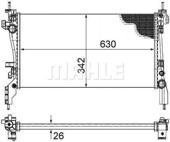 MAHLE CR1120000S-RADYATOR SU 1,3 MTJ-FIORINI-NEMO-BIPPER-1,6 JTD DOBLO