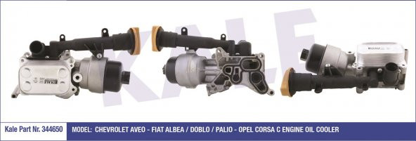 KALE 344650-MOTOR YAĞ SOĞUTUCUSU SOGUTUCU ICINDE YENI NESIL DOBLO-ALBEA-PALIO-CORSA C 1.3 MT