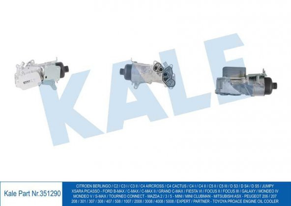 KALE 351290-MOTOR YAĞ SOĞUTUCU PART-BERL-FIESTA VI-FOCUS-CONNECT-C2-C3-C3-C4-C5-DS3-JUMPY-P3